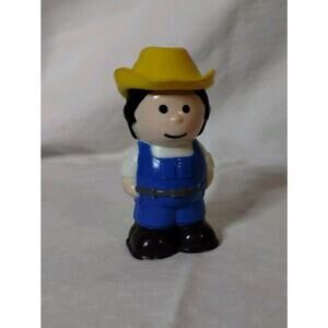 Vintage Toddler Preschool Country Boy Toy Blue Overalls Replacement 3" Preowned